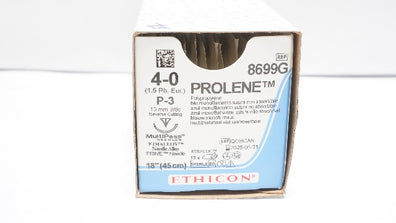 Ethicon 8699G 4-0 Prolene, P-3 13mm 3/8c 18inch (x) - Box of 12